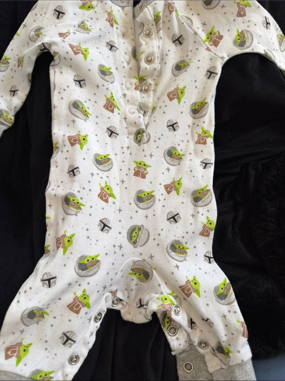 Baby One-Piece Romper with Yoda Print